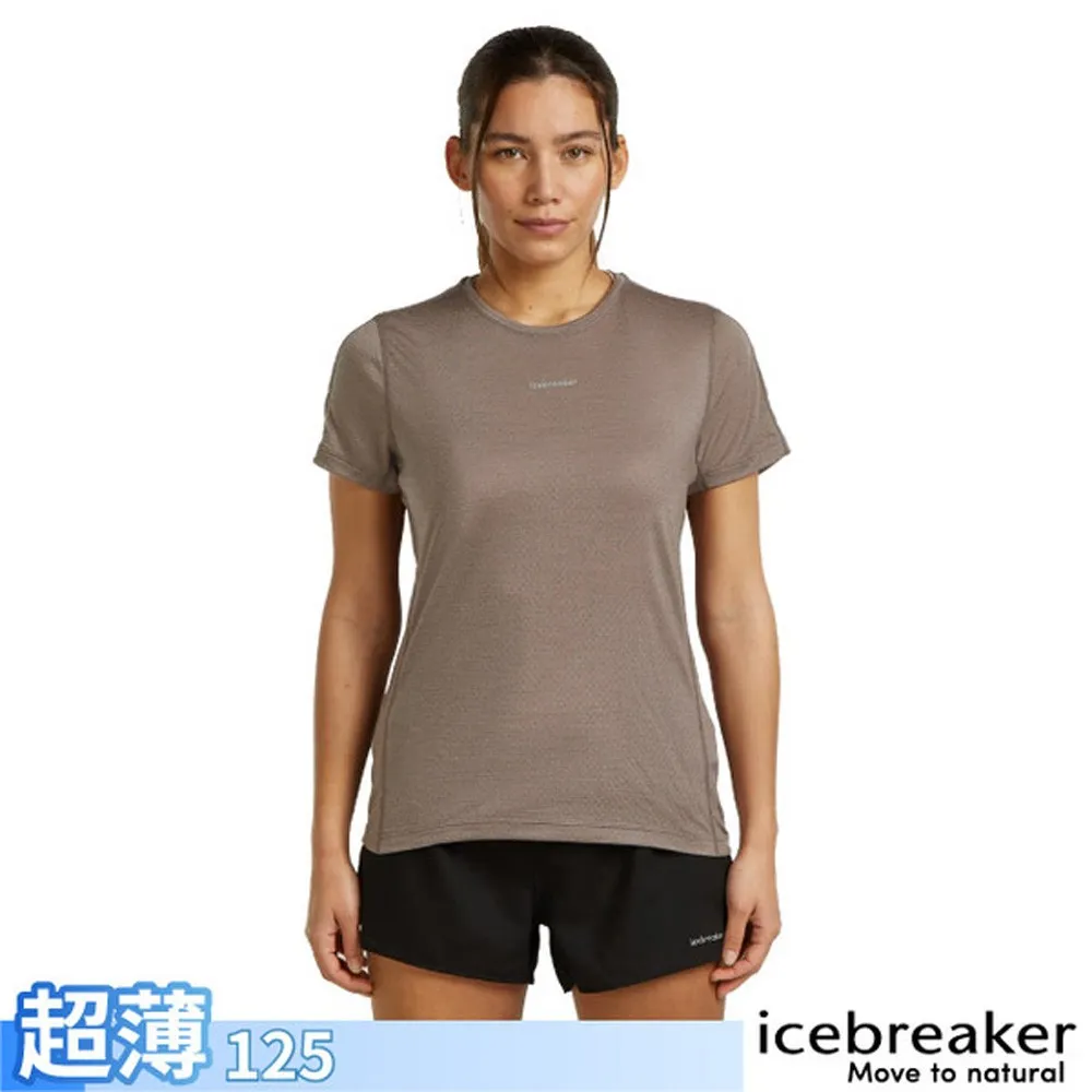 【Icebreaker】女 美丽诺羊毛 Speed Cool-Lite 网眼透气圆领短袖上衣-125.T恤.运动休闲衫/ IB0A577L-0KW 暖灰棕✿30E010